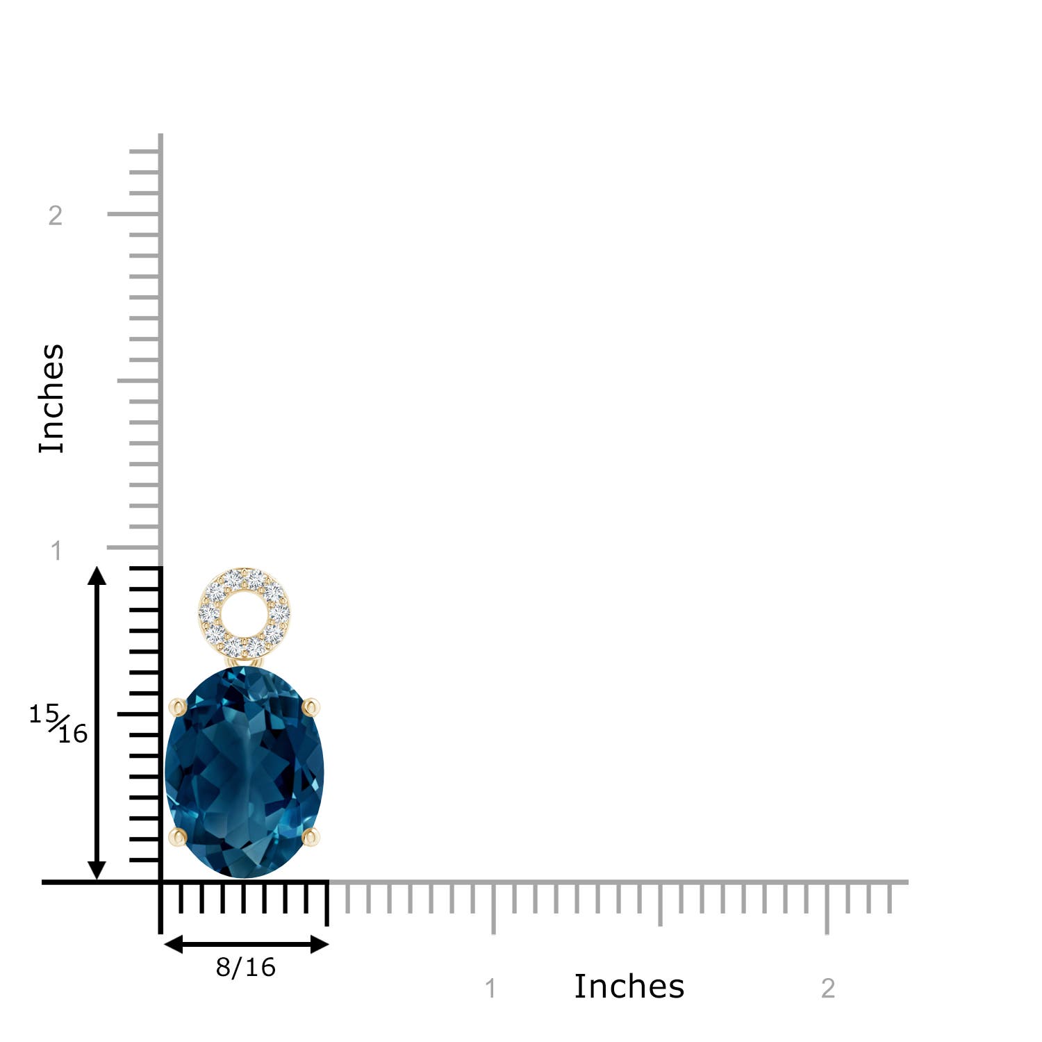 AAAA - London Blue Topaz / 12.64 CT / 14 KT Yellow Gold