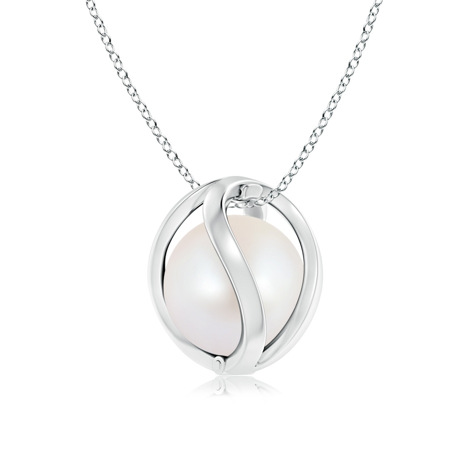 8mm AA Japanese Akoya Pearl Cage Pendant in 9K White Gold Product Image