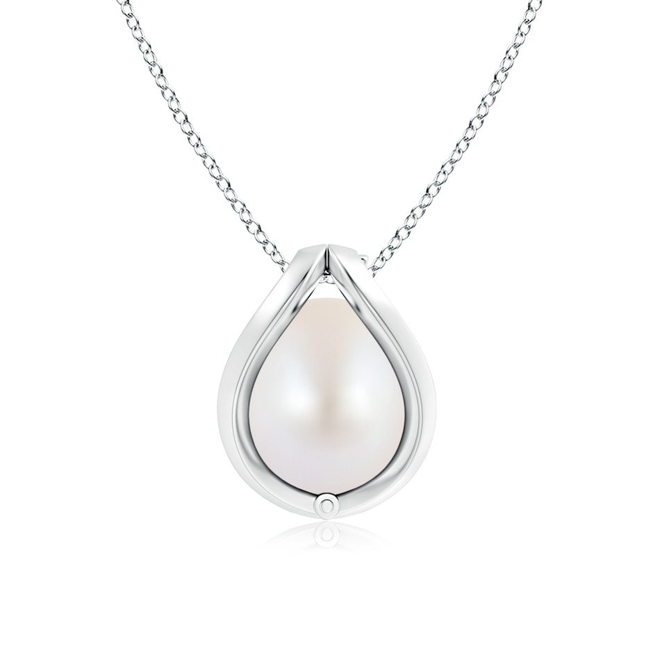 8mm AA Japanese Akoya Pearl Cage Pendant in 9K White Gold Product Image
