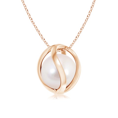 Japanese Akoya Pearl Pendant Necklace - AAAA Grade Cultured Pearl With Sterling Silver Chain