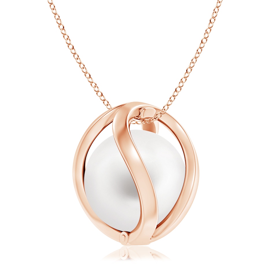 10mm AA Freshwater Pearl Cage Pendant in Rose Gold product image
