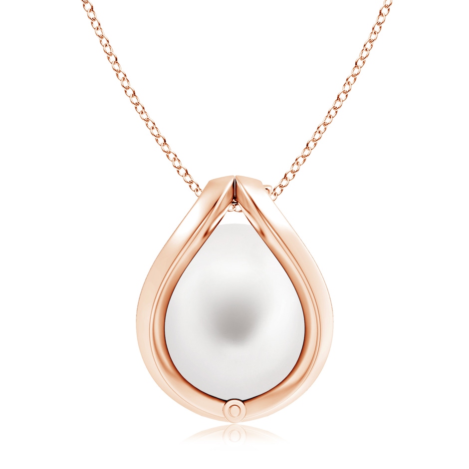 10mm AA Freshwater Pearl Cage Pendant in Rose Gold product image