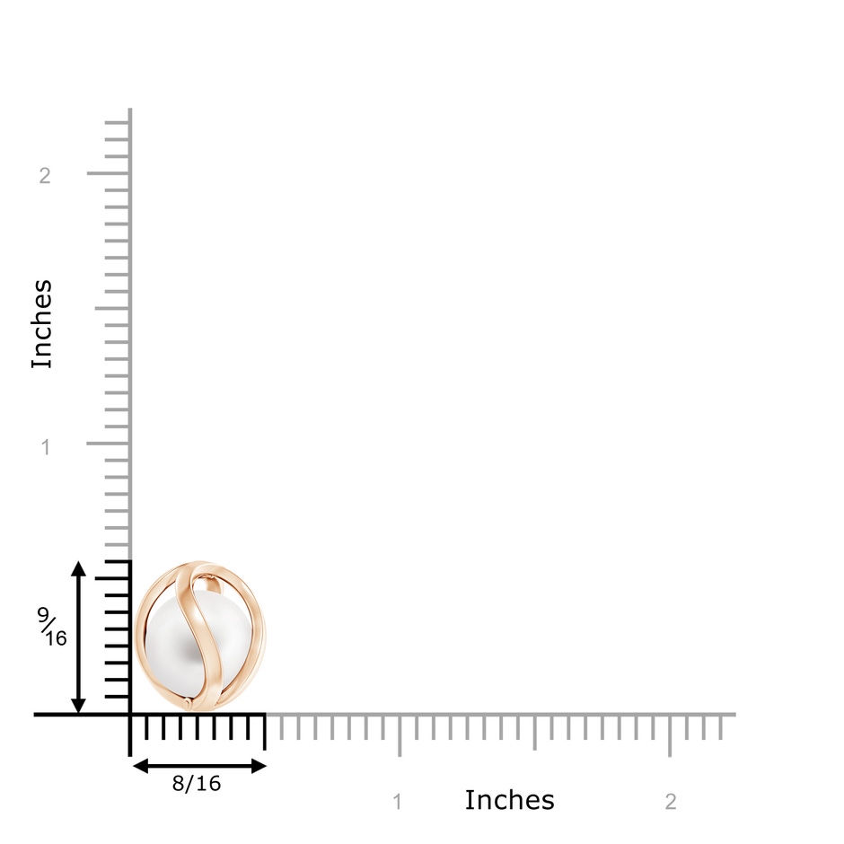10mm AA Freshwater Pearl Cage Pendant in Rose Gold product image