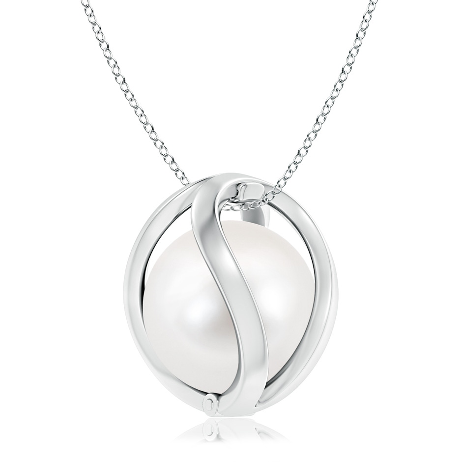 10mm AAA Freshwater Pearl Cage Pendant in 10K White Gold product image