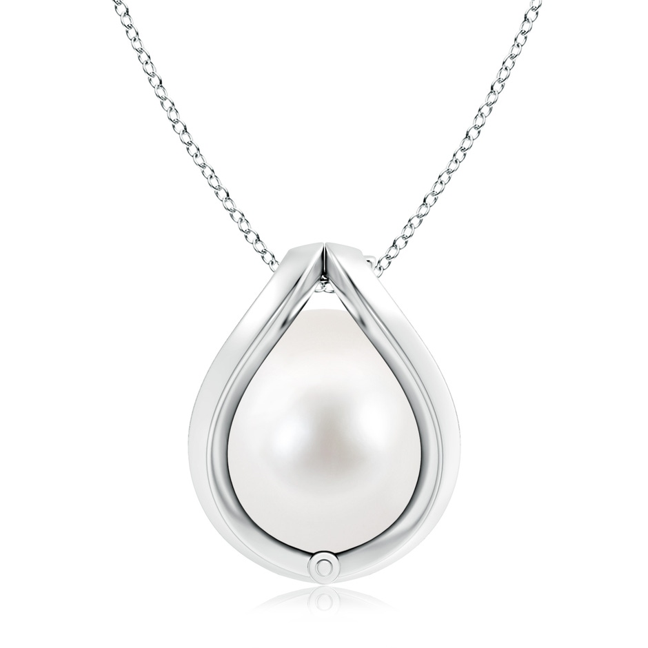 10mm AAA Freshwater Pearl Cage Pendant in 10K White Gold product image