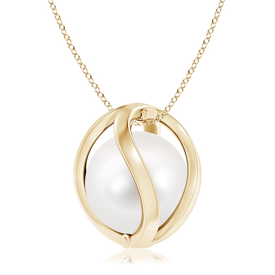 10mm AAA Freshwater Pearl Cage Pendant in 9K Yellow Gold product image