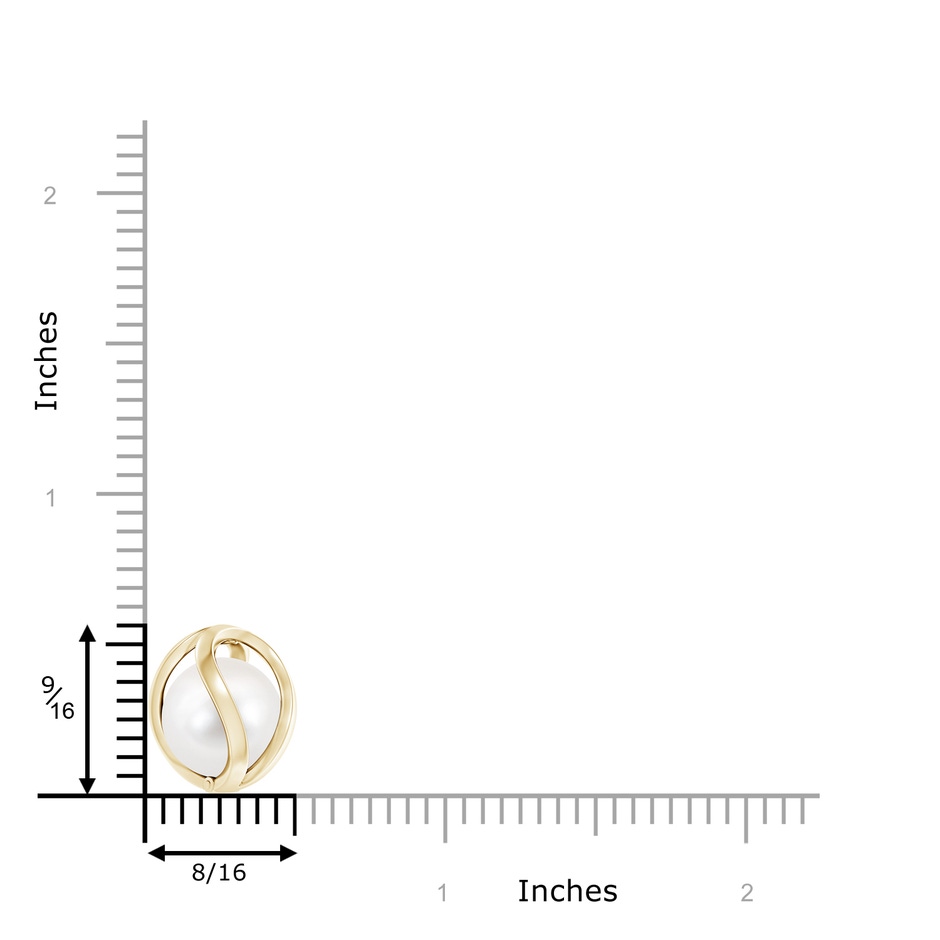 10mm AAA Freshwater Pearl Cage Pendant in 9K Yellow Gold product image