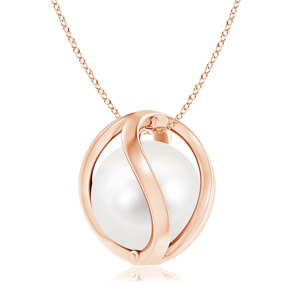 10mm AAA Freshwater Pearl Cage Pendant in Rose Gold product image