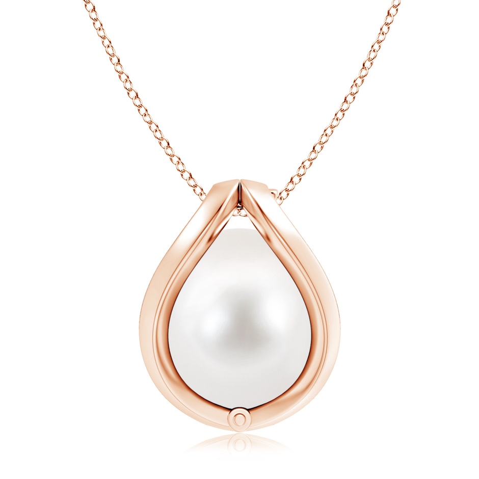 10mm AAA Freshwater Pearl Cage Pendant in Rose Gold product image