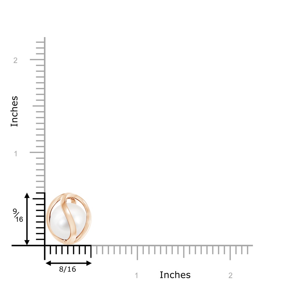 10mm AAA Freshwater Pearl Cage Pendant in Rose Gold product image