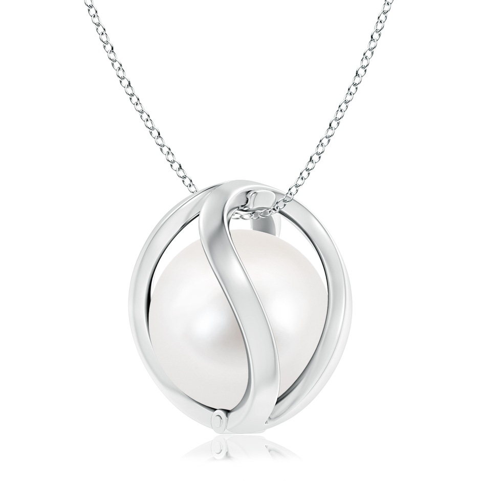 10mm AAA Freshwater Pearl Cage Pendant in White Gold product image