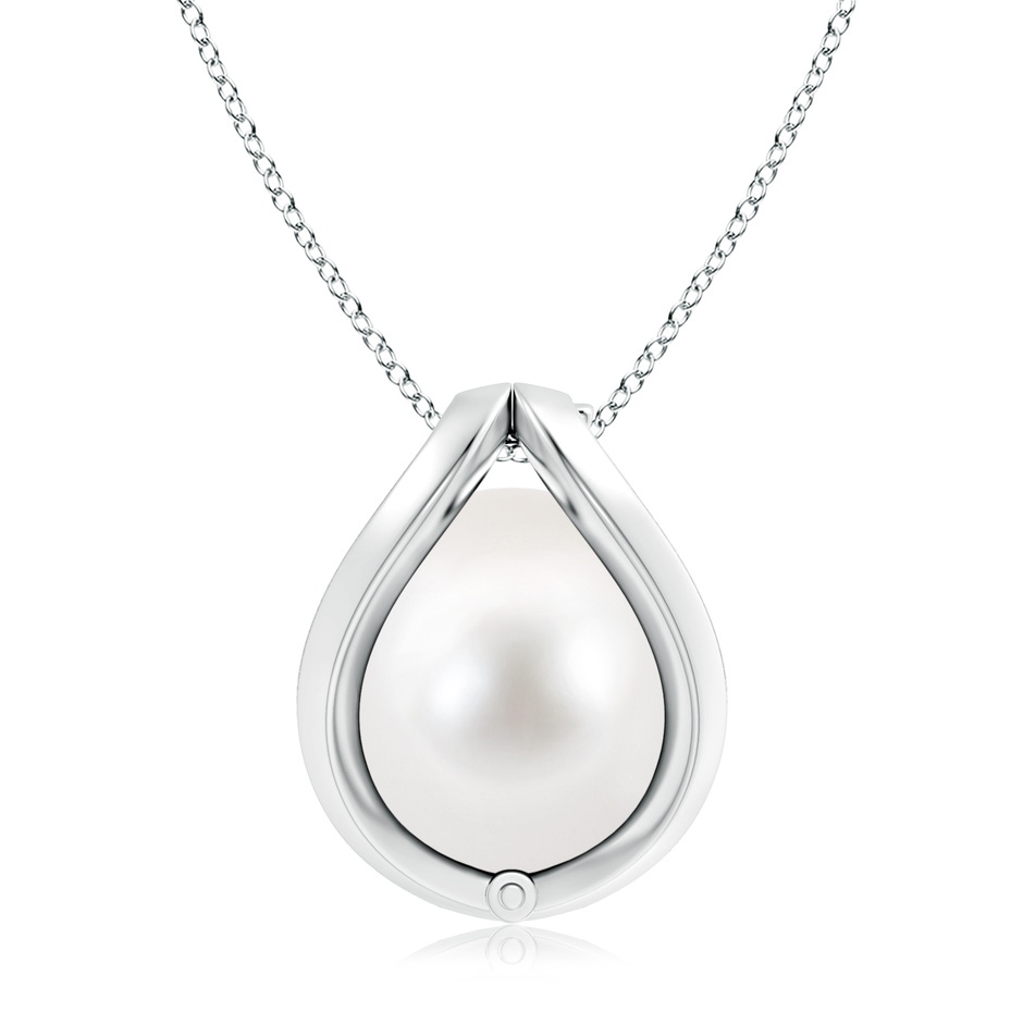 10mm AAA Freshwater Pearl Cage Pendant in White Gold product image