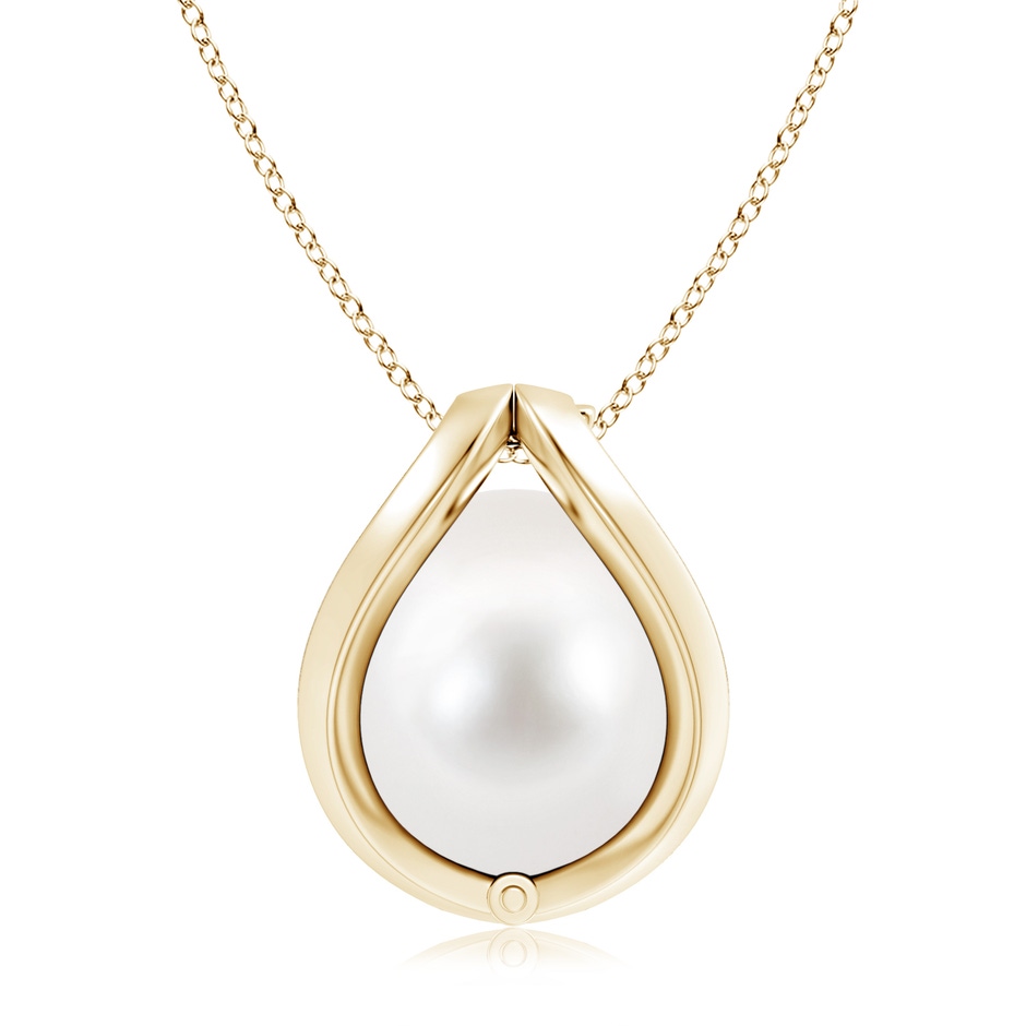 10mm AAA Freshwater Pearl Cage Pendant in Yellow Gold product image