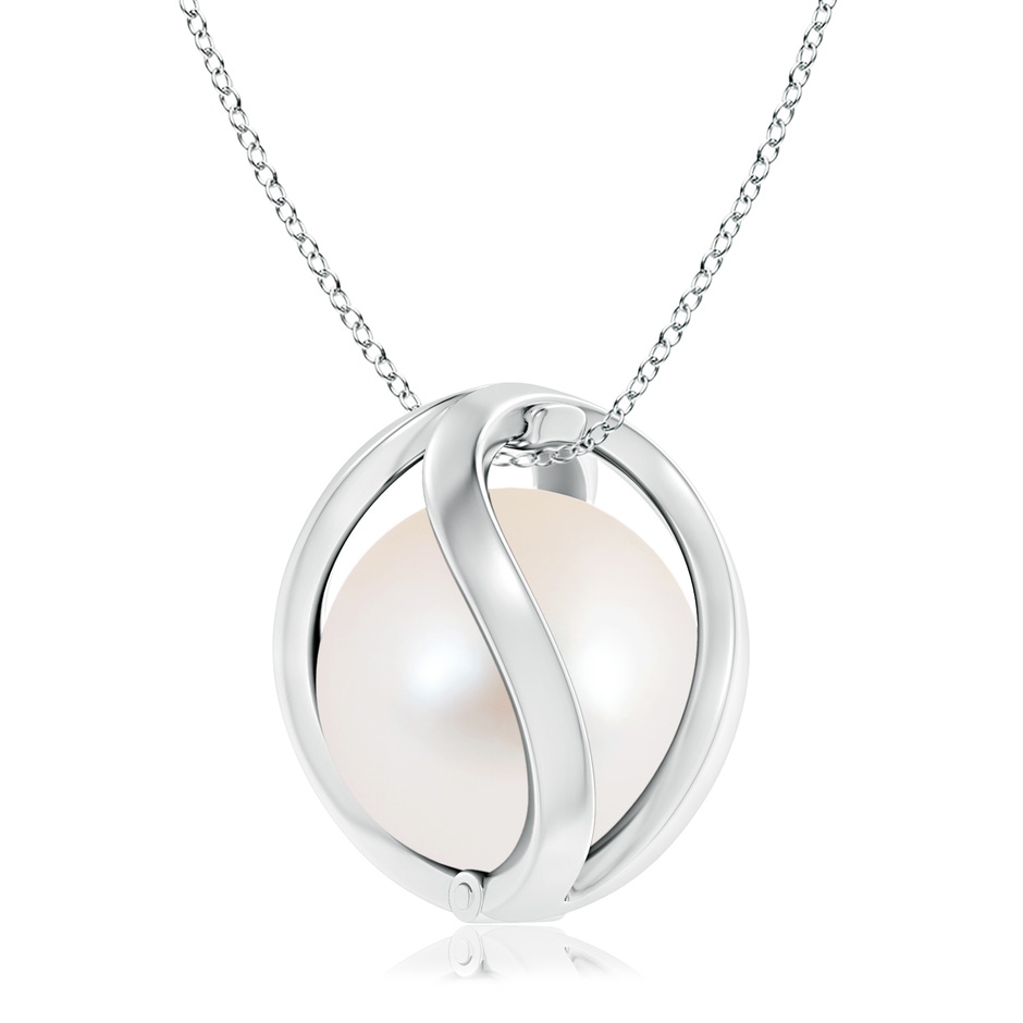 10mm AAAA Freshwater Pearl Cage Pendant in White Gold product image
