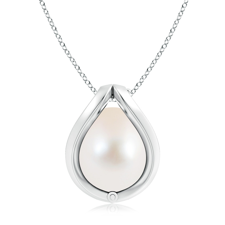 10mm AAAA Freshwater Pearl Cage Pendant in White Gold product image