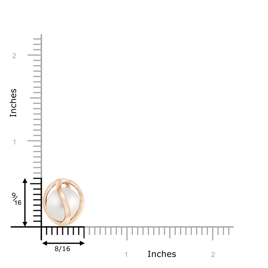 10mm AA South Sea Cultured Pearl Cage Pendant in Rose Gold product image
