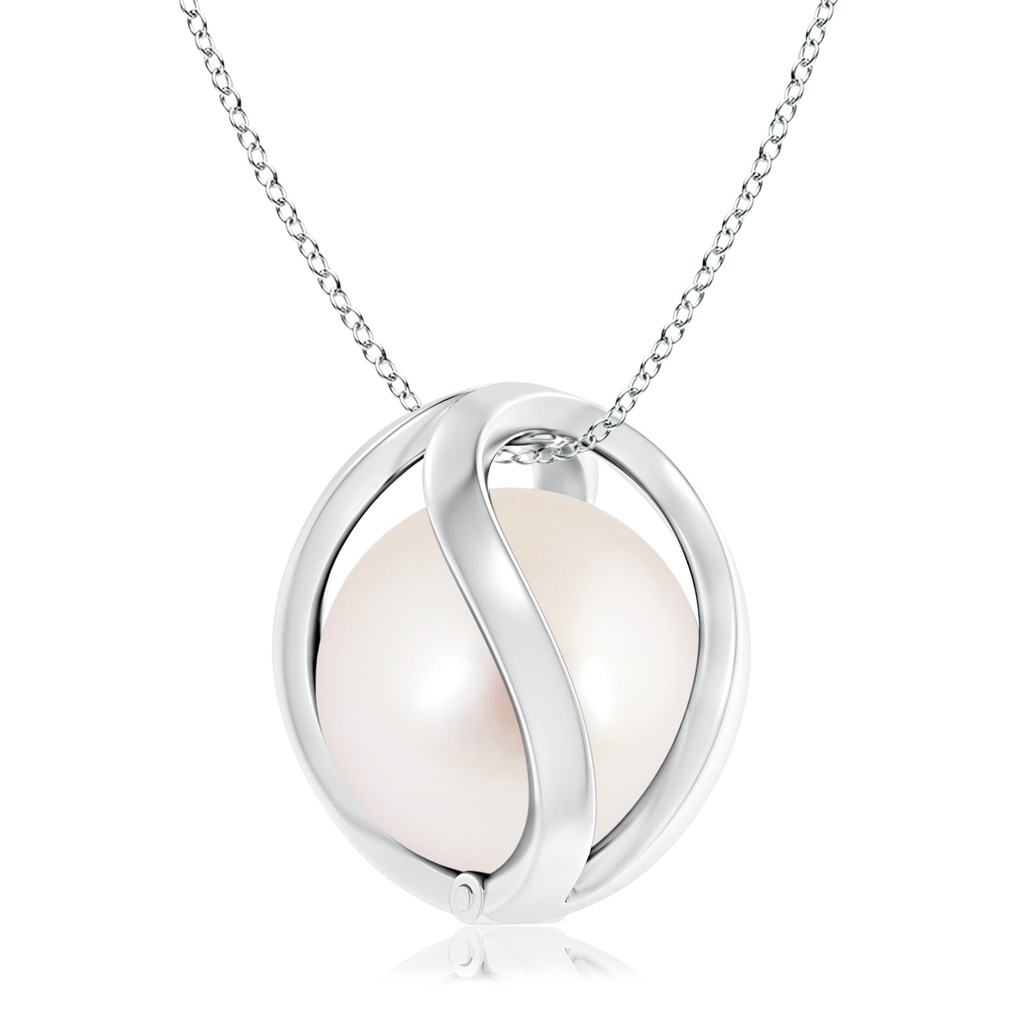 10mm AAAA South Sea Cultured Pearl Cage Pendant in White Gold
