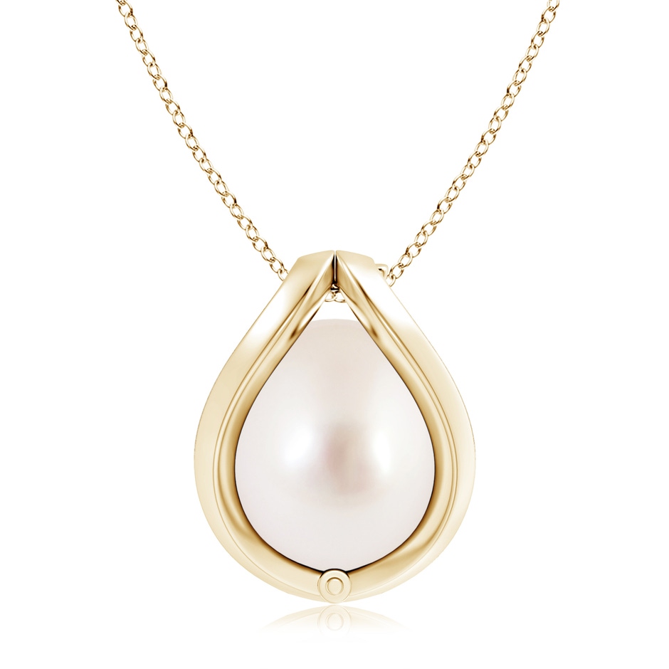 10mm AAAA South Sea Cultured Pearl Cage Pendant in Yellow Gold product image