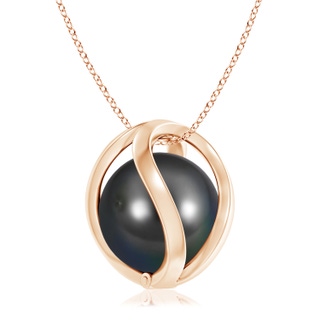 10mm AA Tahitian Pearl Cage Pendant in 9K Rose Gold