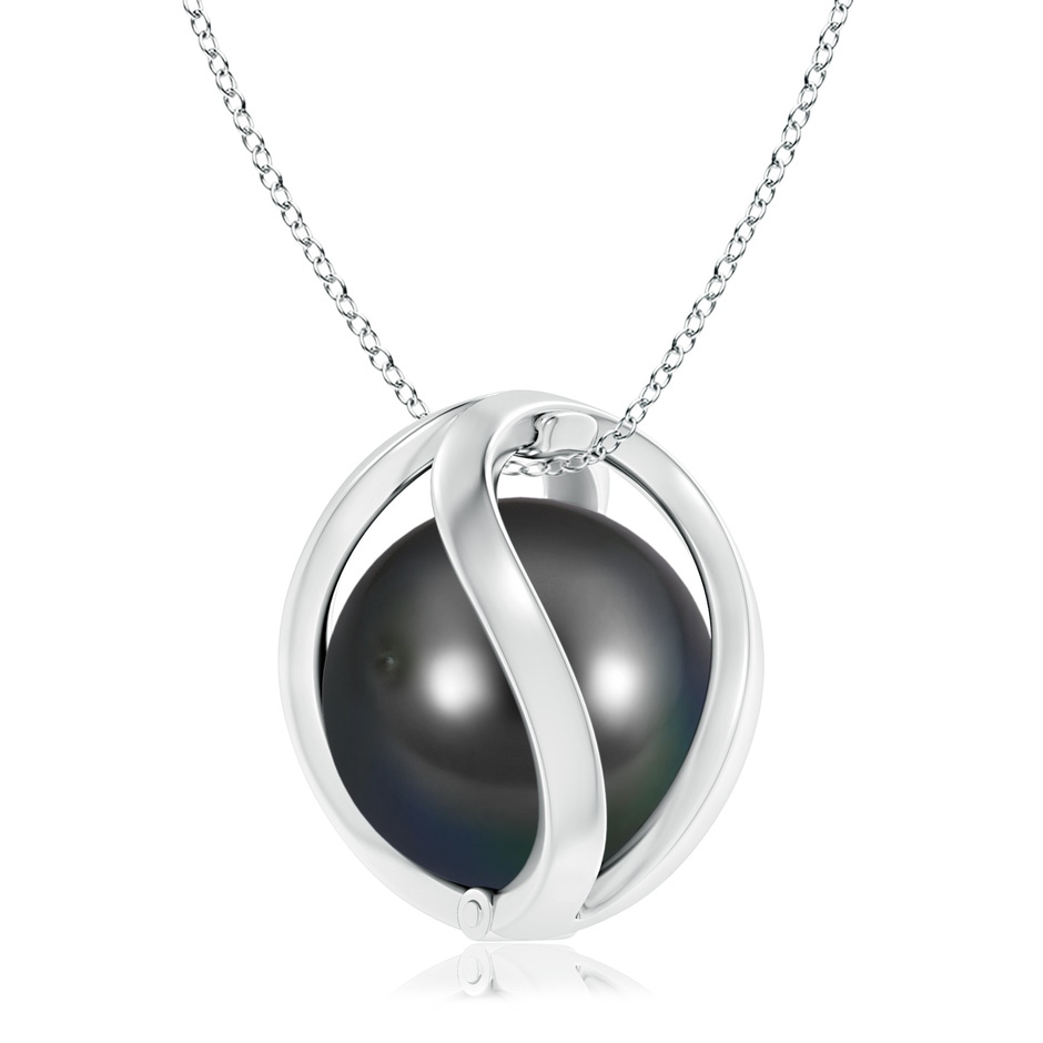 10mm AA Tahitian Pearl Cage Pendant in 9K White Gold product image