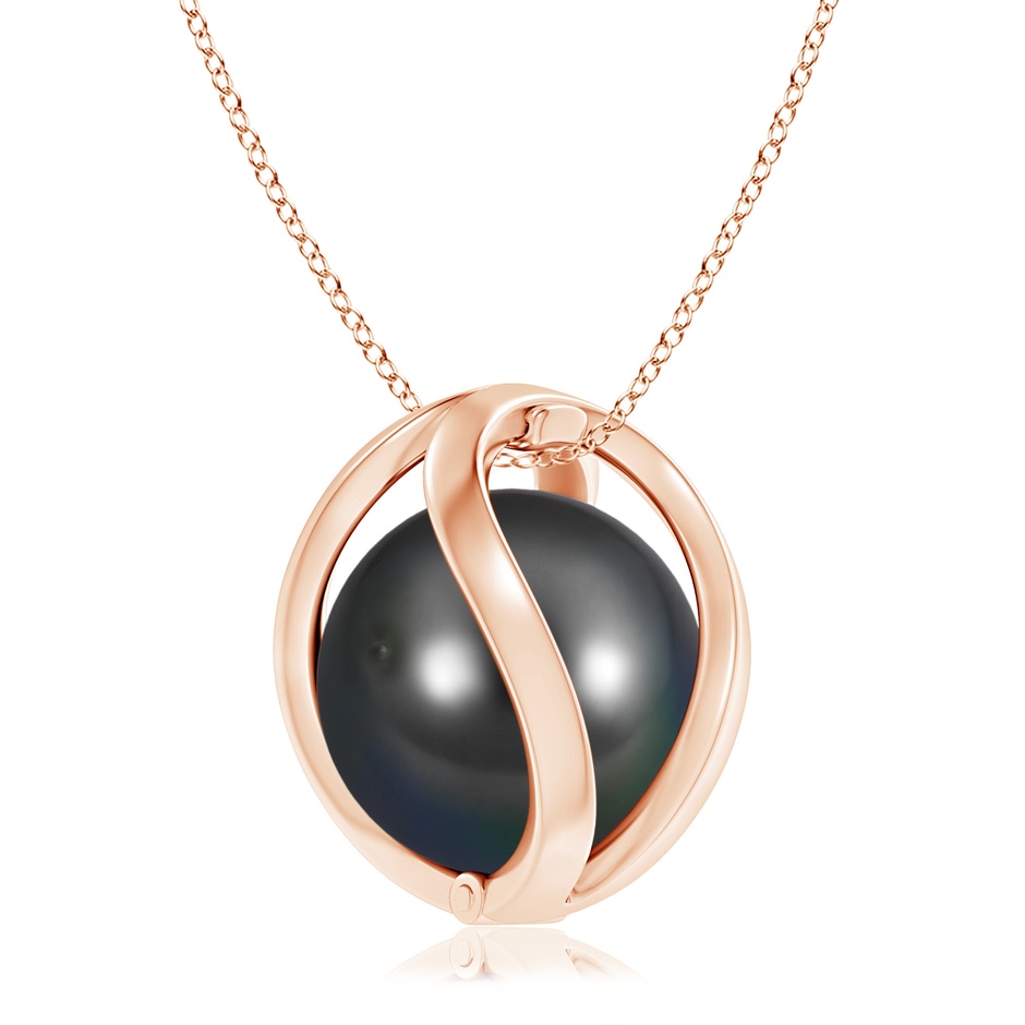 10mm AA Tahitian Pearl Cage Pendant in Rose Gold product image