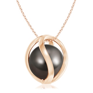 10mm AAA Tahitian Pearl Cage Pendant in 9K Rose Gold