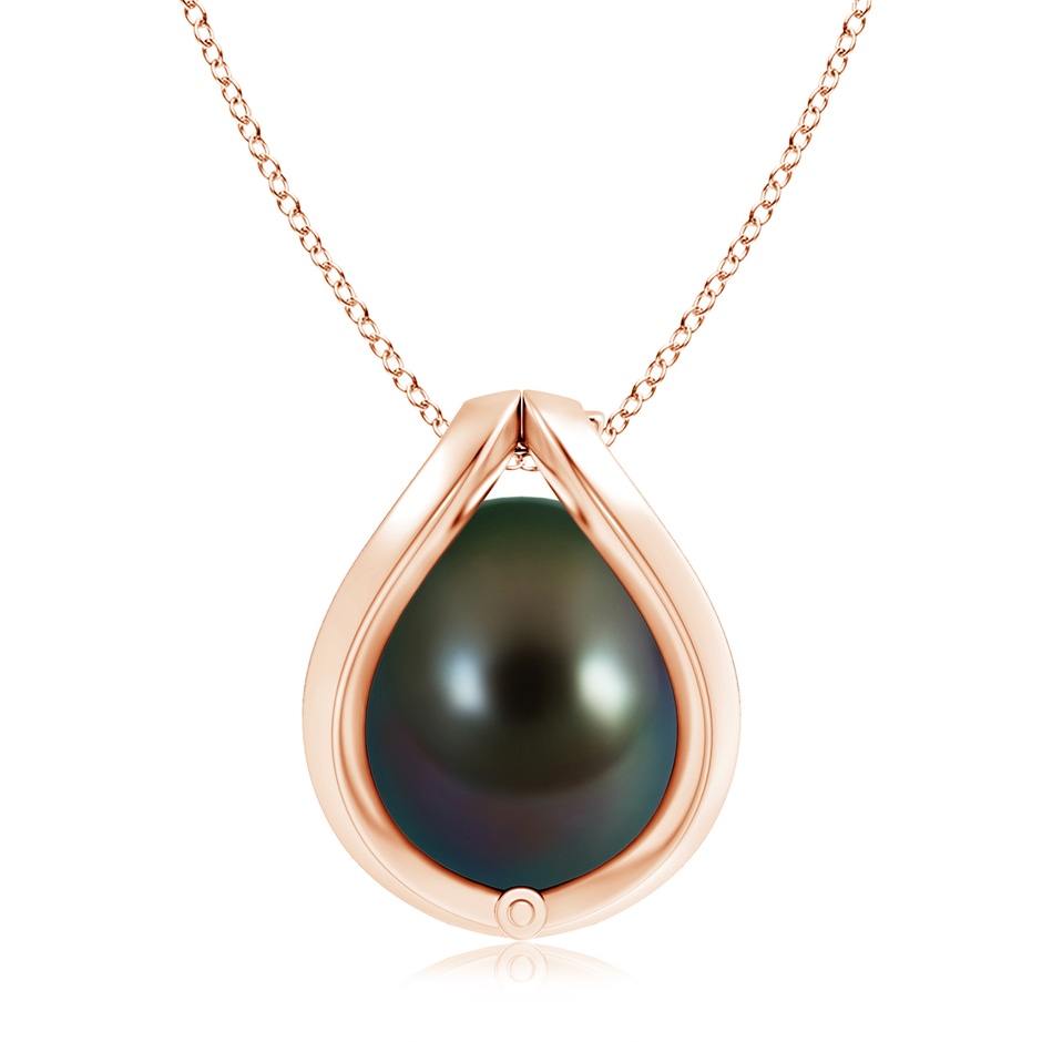 10mm AAAA Tahitian Pearl Cage Pendant in Rose Gold product image