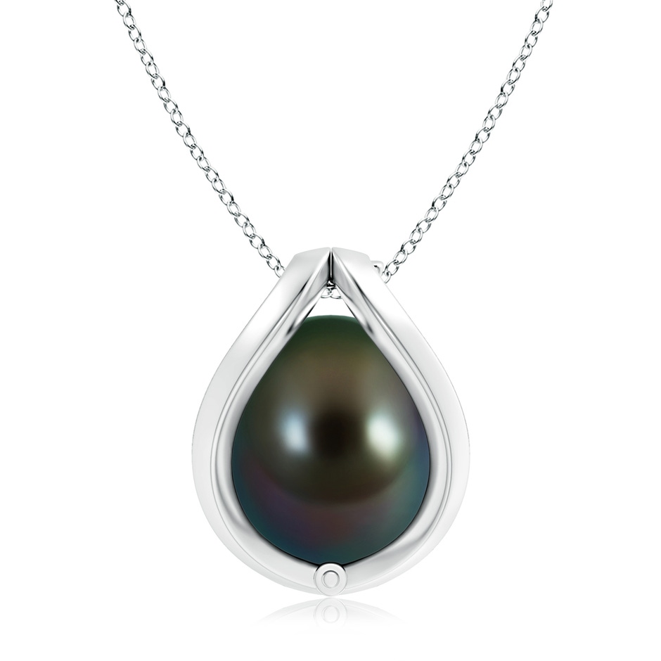 10mm AAAA Tahitian Pearl Cage Pendant in White Gold product image