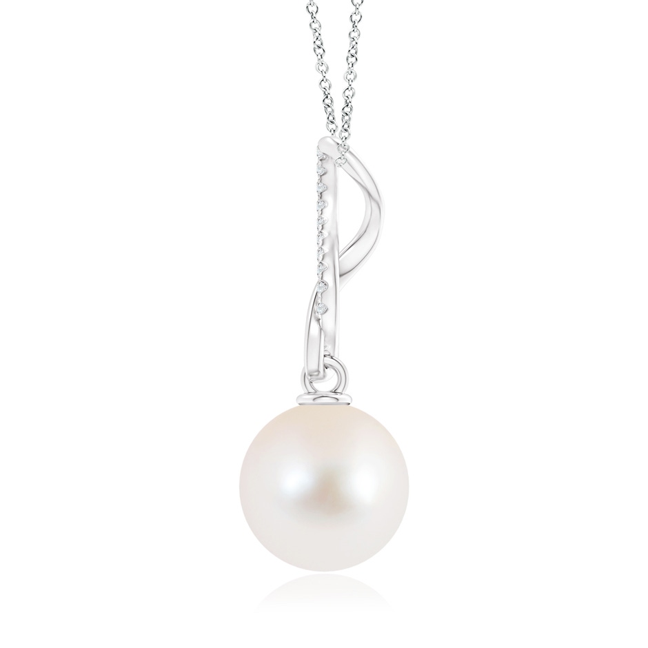 10mm AAAA Freshwater Cultured Pearl Infinity Swirl Pendant in White Gold product image