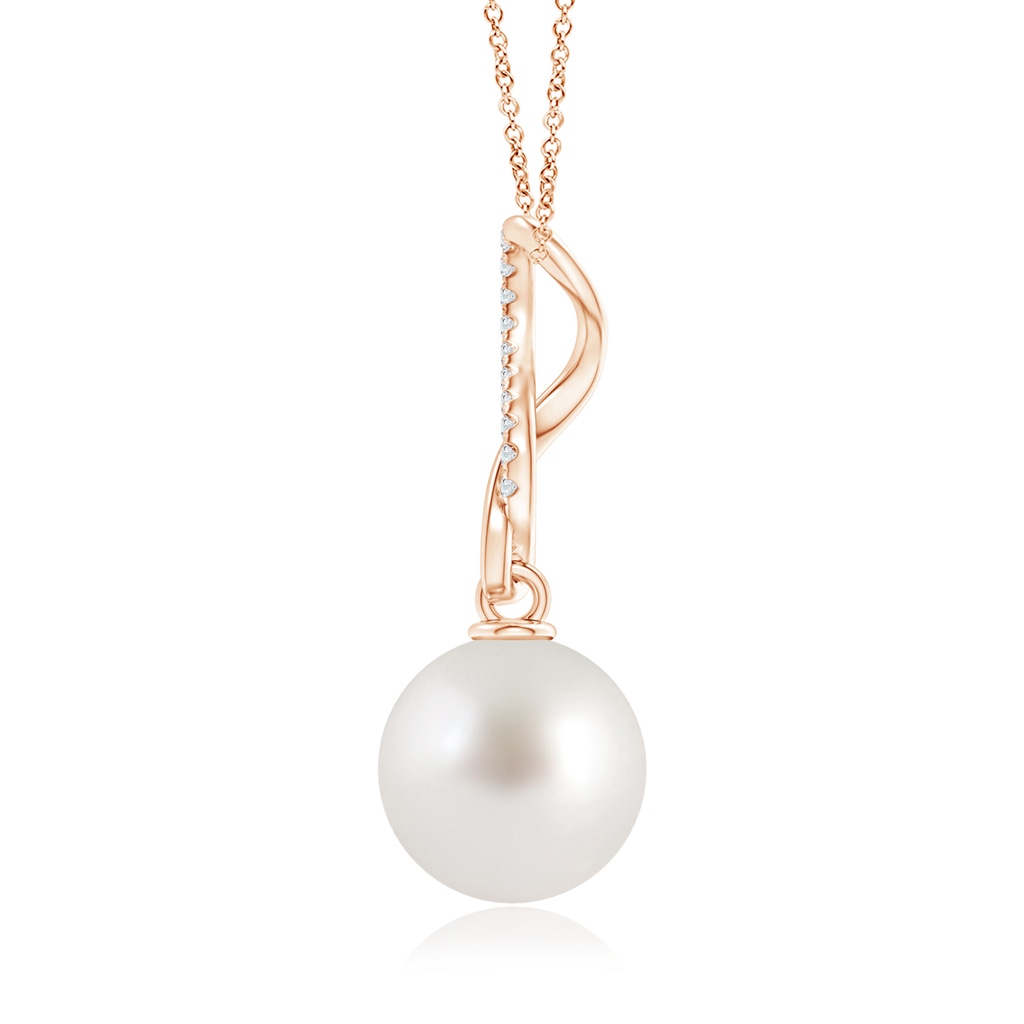 10mm AAA South Sea Pearl Infinity Swirl Pendant in Rose Gold Product Image