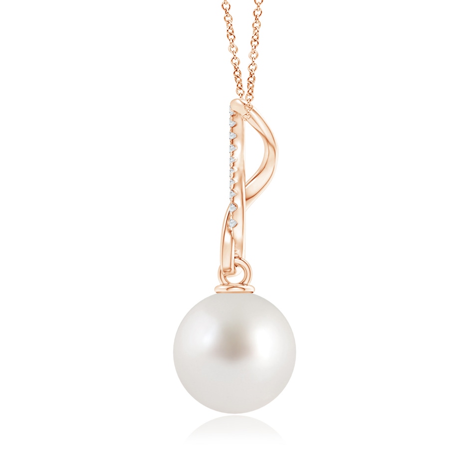 10mm AAA South Sea Pearl Infinity Swirl Pendant in Rose Gold product image
