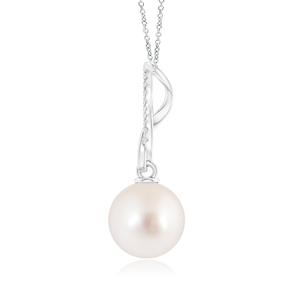 10mm AAAA South Sea Pearl Infinity Swirl Pendant in White Gold product image