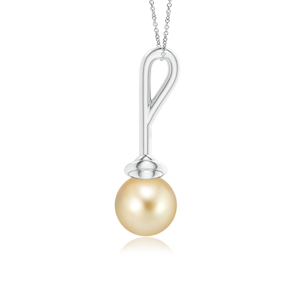 9mm AAAA Solitaire Golden South Sea Cultured Pearl Knot Pendant in White Gold product image