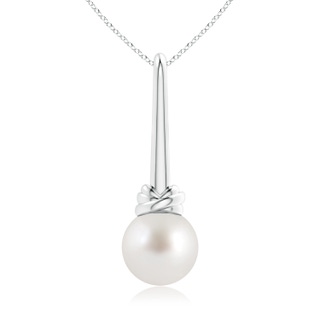 10mm AAA Solitaire South Sea Pearl Knot Pendant in White Gold