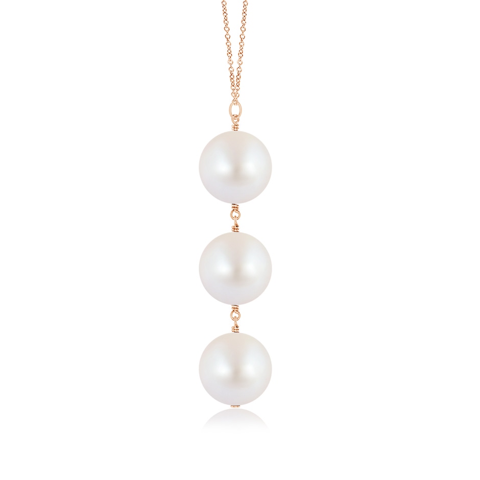 8mm AA Japanese Akoya Pearl Triple Drop Pendant in 9K Rose Gold product image