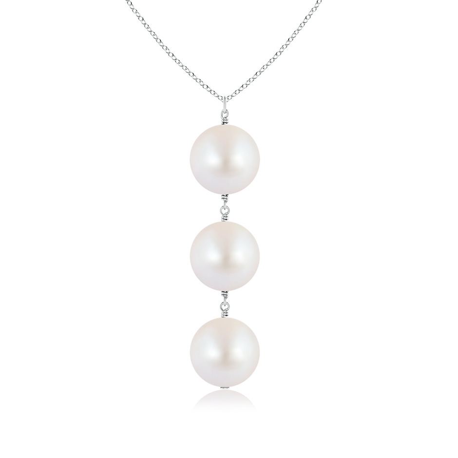 8mm AA Japanese Akoya Pearl Triple Drop Pendant in 9K White Gold 