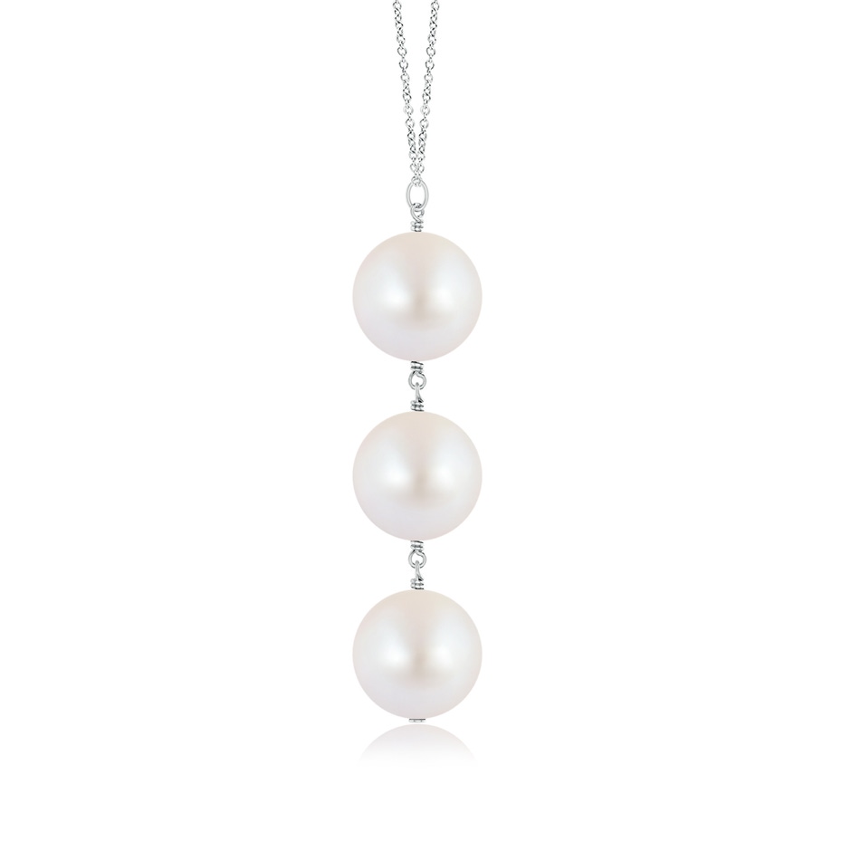 8mm AA Japanese Akoya Pearl Triple Drop Pendant in 9K White Gold product image