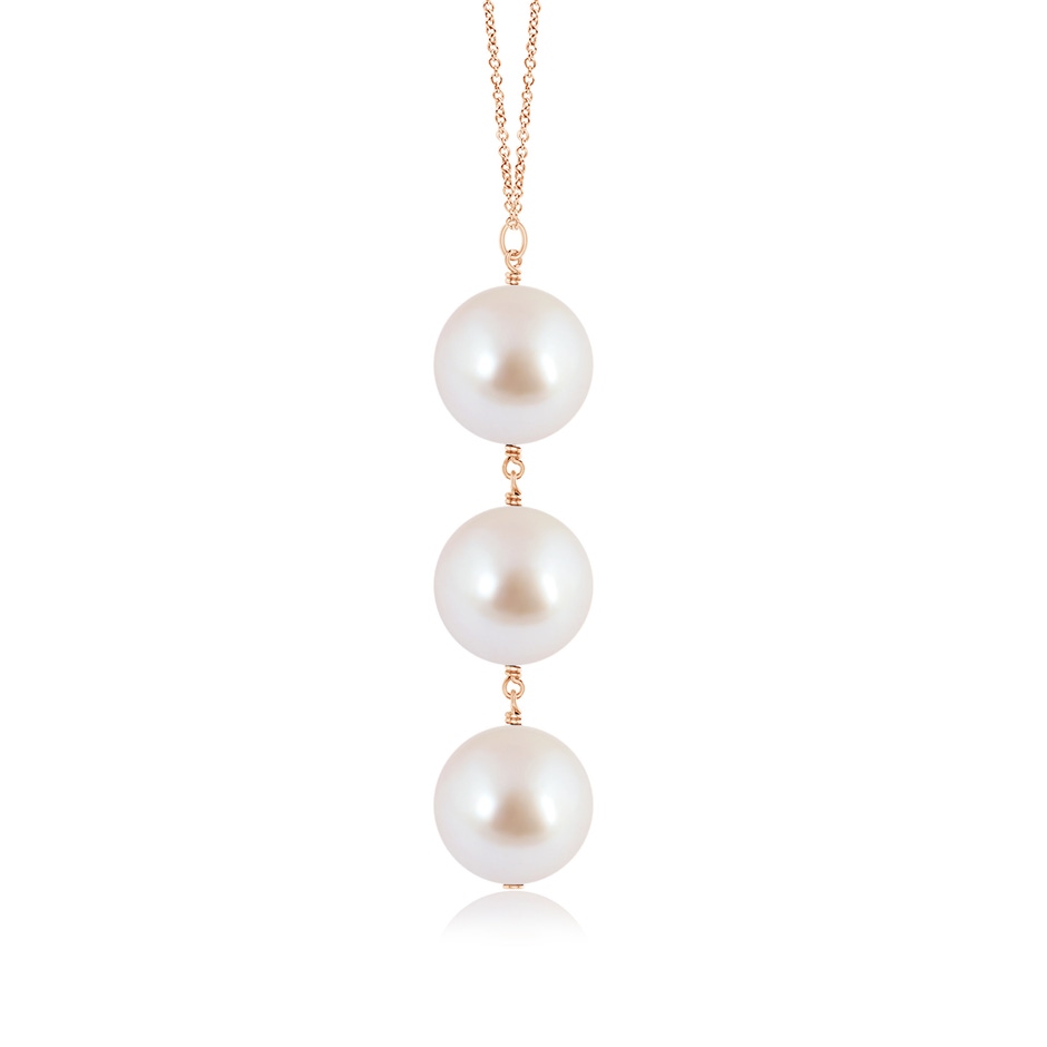 8mm AAA Japanese Akoya Pearl Triple Drop Pendant in Rose Gold product image
