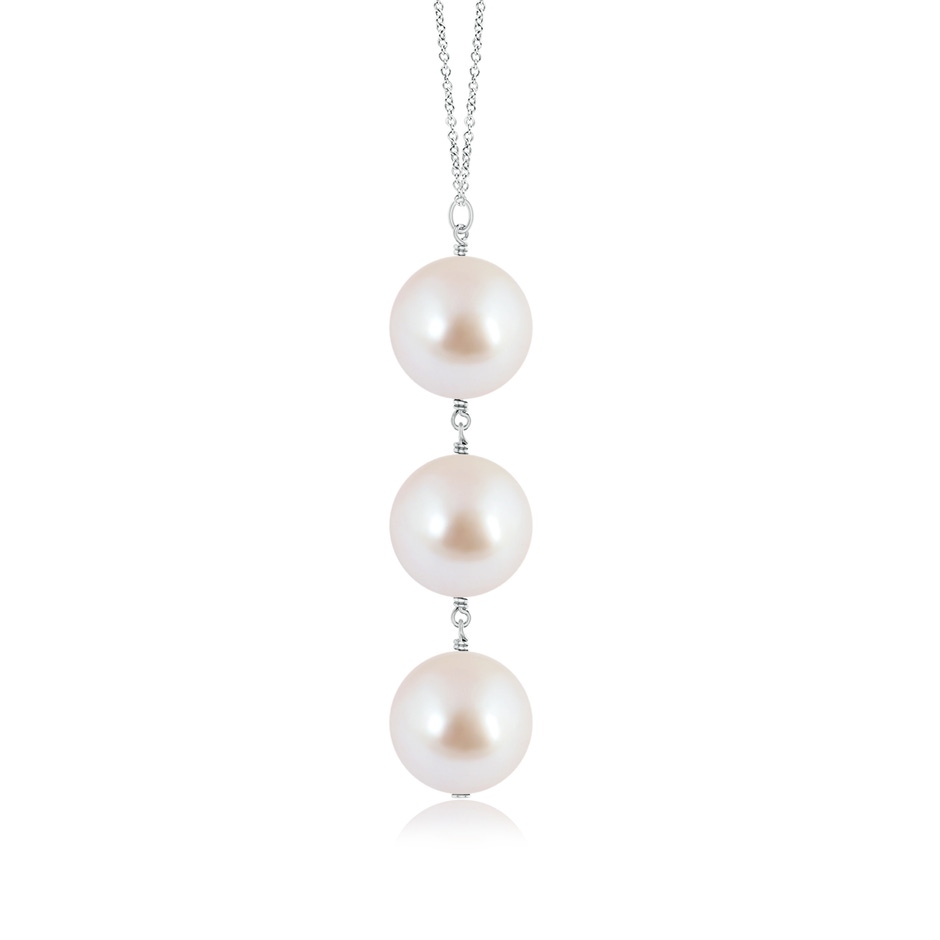 8mm AAA Japanese Akoya Pearl Triple Drop Pendant in White Gold product image