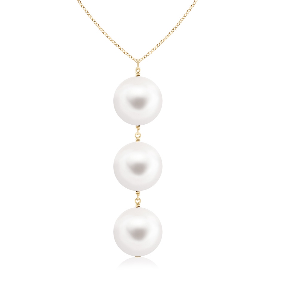 9mm AAA Freshwater Pearl Triple Drop Pendant in 9K Yellow Gold 