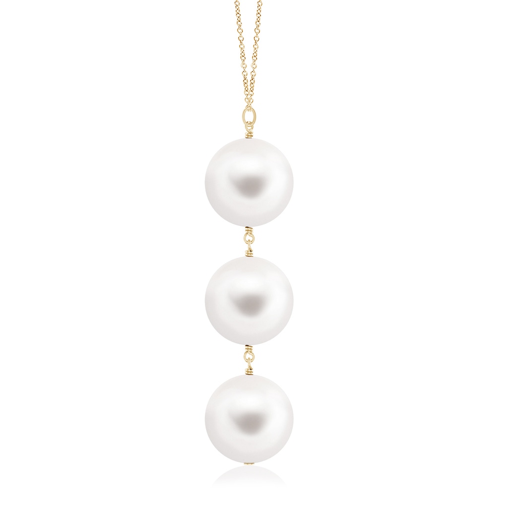 9mm AAA Freshwater Pearl Triple Drop Pendant in 9K Yellow Gold Product Image