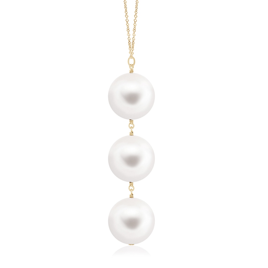 9mm AAA Freshwater Pearl Triple Drop Pendant in 9K Yellow Gold product image