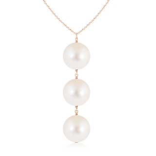 9mm AAAA Freshwater Pearl Triple Drop Pendant in Rose Gold