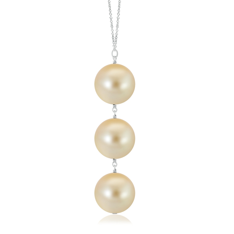 9mm AAA Golden South Sea Pearl Triple Drop Pendant in White Gold product image