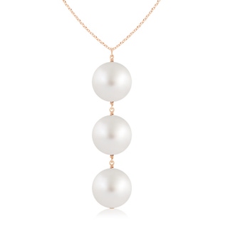 9mm AA South Sea Pearl Triple Drop Pendant in Rose Gold