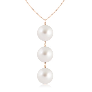 9mm AAA South Sea Pearl Triple Drop Pendant in 9K Rose Gold
