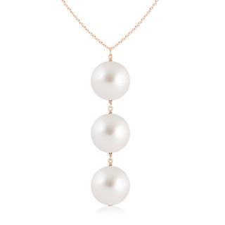 9mm AAA South Sea Pearl Triple Drop Pendant in Rose Gold