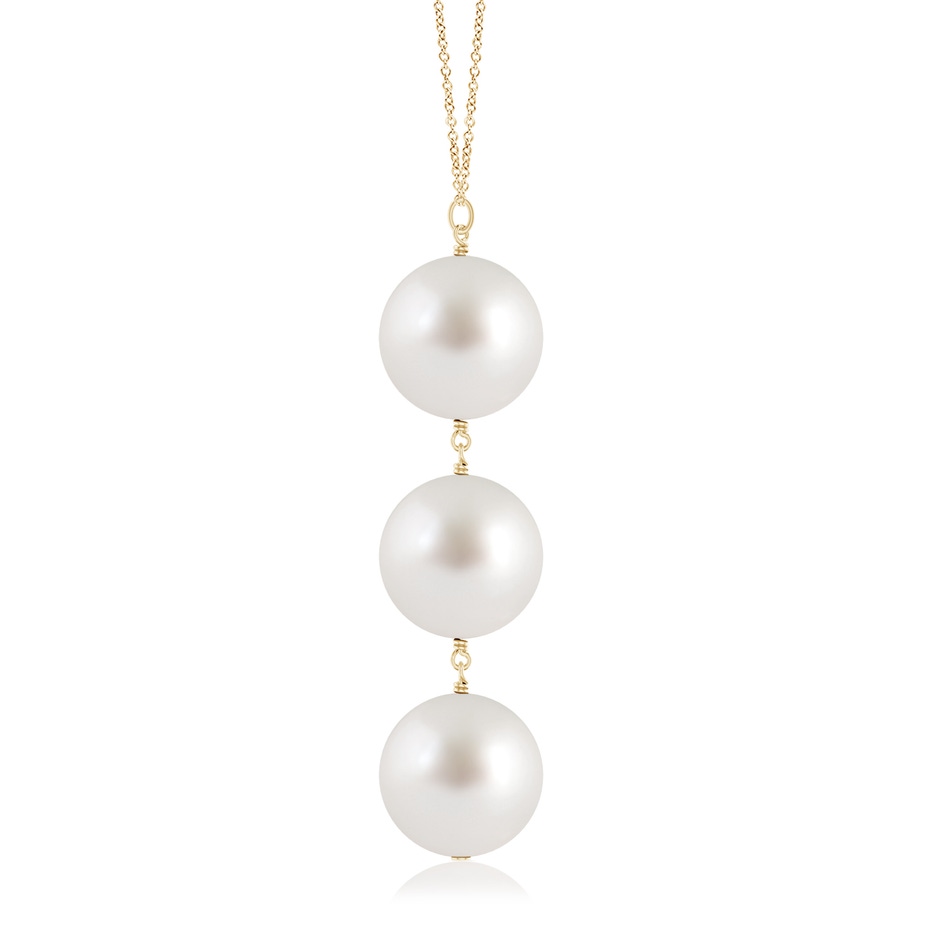 9mm AAA South Sea Pearl Triple Drop Pendant in Yellow Gold product image