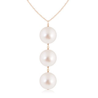 9mm AAAA South Sea Pearl Triple Drop Pendant in 10K Rose Gold