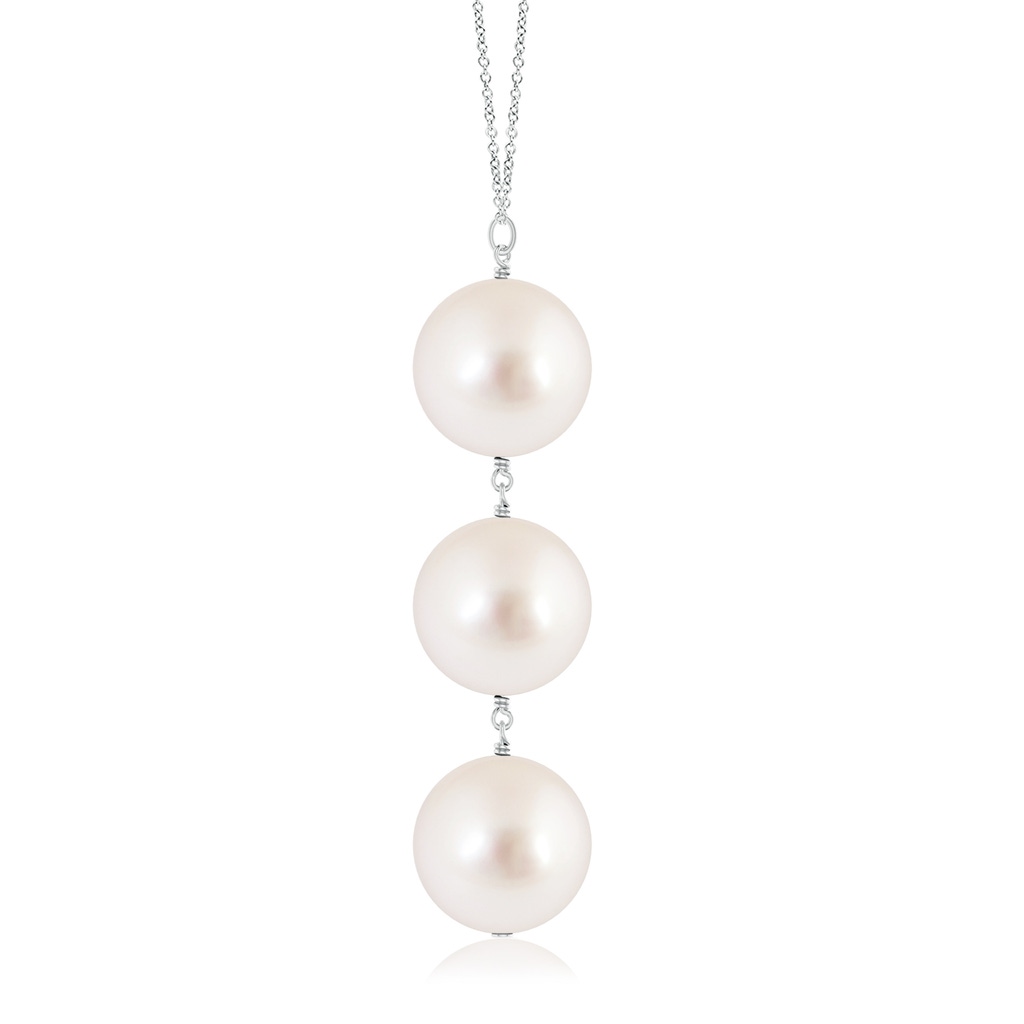 9mm AAAA South Sea Pearl Triple Drop Pendant in White Gold Product Image
